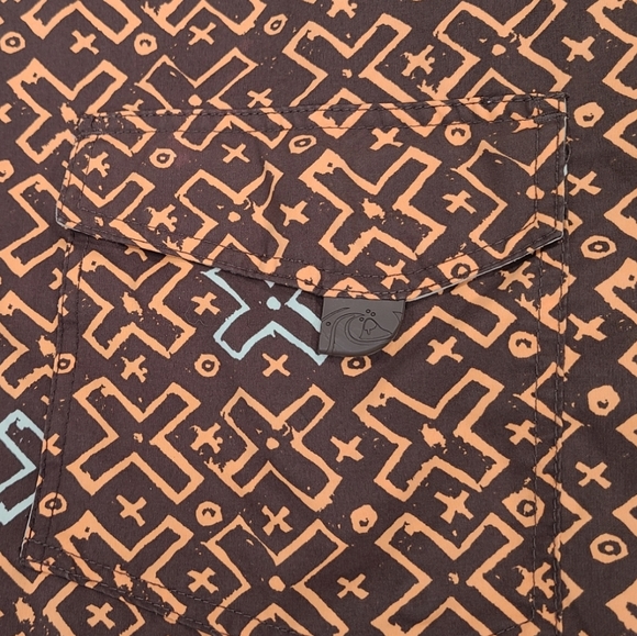 Quiksilver Edition X Print Board Shorts Swim Trunks Brown Men's Size 38 - Picture 7 of 12